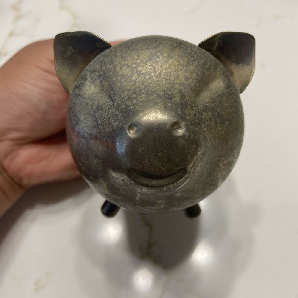 LUNT Pewter SMILY PIG Mini Piggy Bank